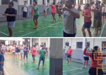 Senam Sehat Rutin Di Lapas Narkotika Rumbai Tingkatkan Kebugaran dan Kebersamaan WBP