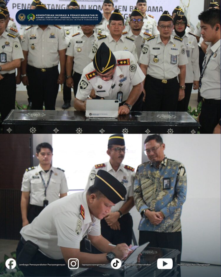Kalapas Pasir Pangarayan Ikuti Penandatanganan Komitmen Bersama di Kanwil Ditjenpas Riau