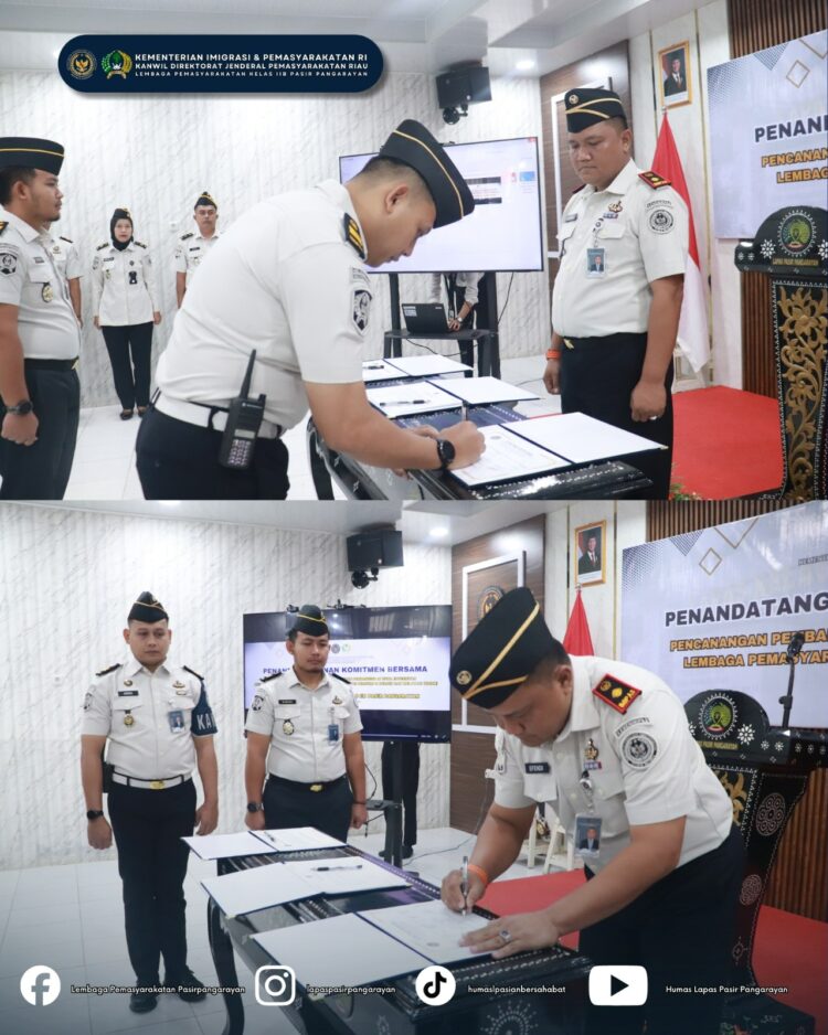 Siap WBK/WBBM 2026, Lapas Pasir Pangarayan Lakukan Penandatanganan Komitmen Bersama Pencanangan Pembangunan ZI