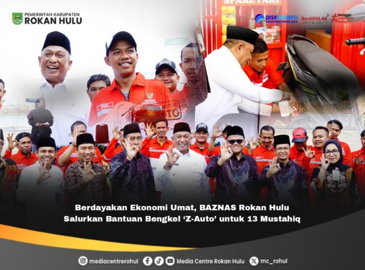 Berdayakan Ekonomi Umat, BAZNAS Rokan Hulu Salurkan Bantuan Bengkel ‘Z-Auto’ untuk 13 Mustahiq