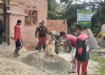 Gotong Royong Jadi Nafas Pengabdian,Kodim 0301 Pekanbaru Lakukan Giat TMMD ke-127