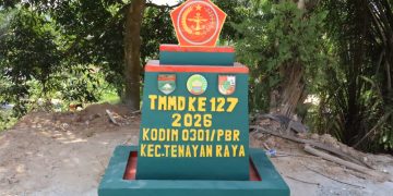 Tugu TMMD ke-127 Kodim 0301/Pekanbaru Diresmikan, Simbol Kemanunggalan TNI dan Masyarakat di Tenayan Raya