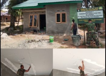 Satgas TMMD ke-127 Kodim 0301/Pekanbaru Percepat Rehab RTLH Ibu Anismar, Progres Capai 87 Persen