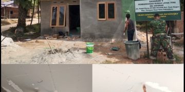 Satgas TMMD ke-127 Kodim 0301/Pekanbaru Percepat Rehab RTLH Ibu Anismar, Progres Capai 87 Persen