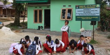 Tawa Bocah Tuah Negeri, Semarakkan Lokasi TMMD ke-127 Kodim 0301/Pekanbaru