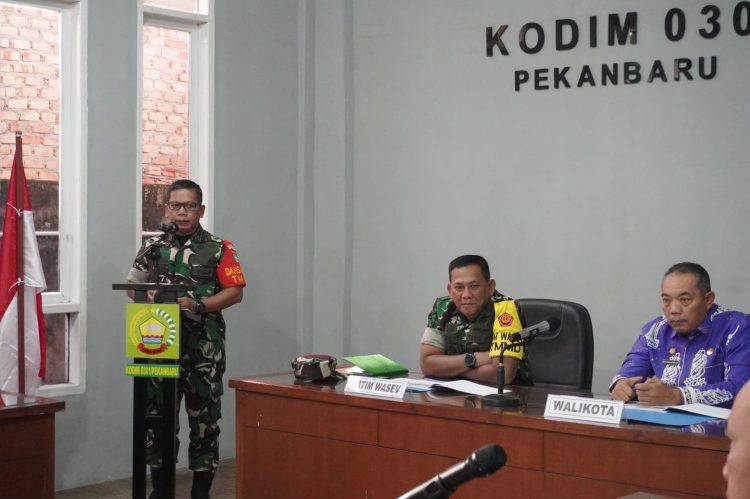 Dansatgas TMMD ke-127 Kodim 0301/Pekanbaru Terima Kunjungan Kerja Tim Wasev