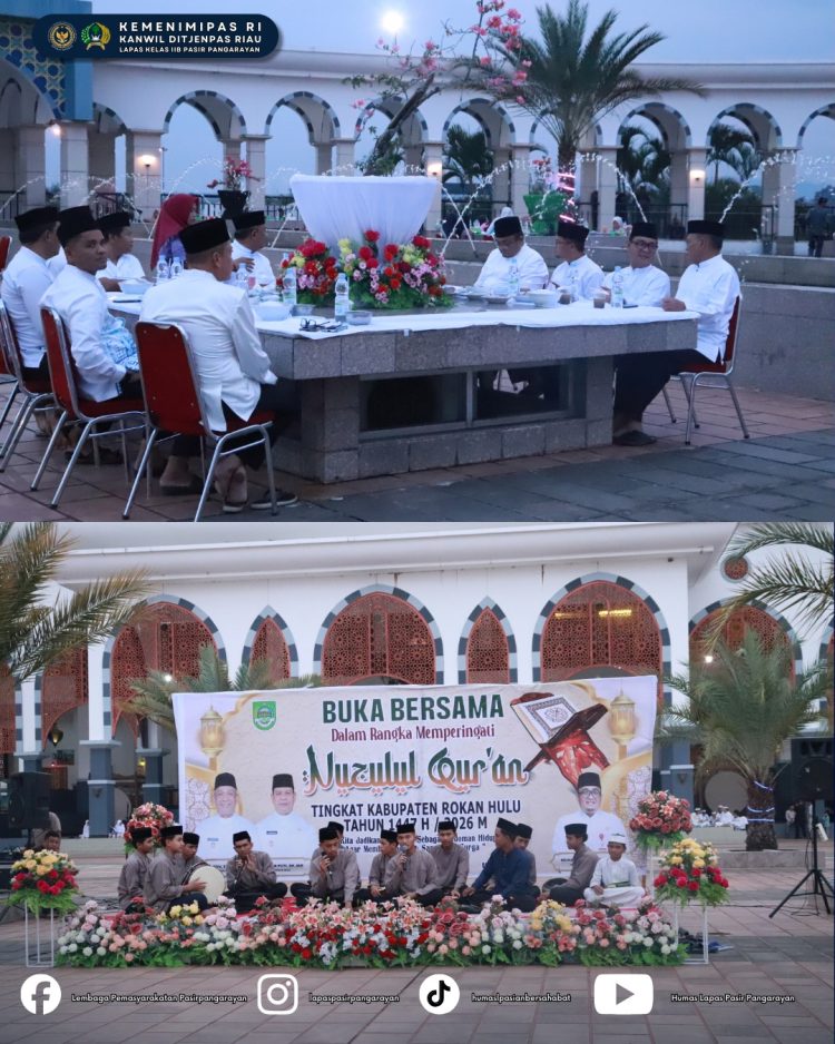 Lapas Pasir Pangarayan Hadiri Peringatan Nuzulul Qur’an dan Buka Puasa Bersama di Islamic Centre Rohul