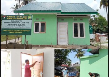 Pengecatan Pintu dan Cor Sapiteng, RTLH TMMD Kodim 0301/Pekanbaru Capai 94 Persen
