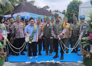 Kapolri-Titiek Soeharto Resmikan-Groundbreaking 110 Jembatan Merah Putih Presisi Riau