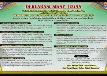 Seruan Deklarasi,Bersatu Memperjuangkan Tanah Ulayat dan Hak Masyarakat Adat