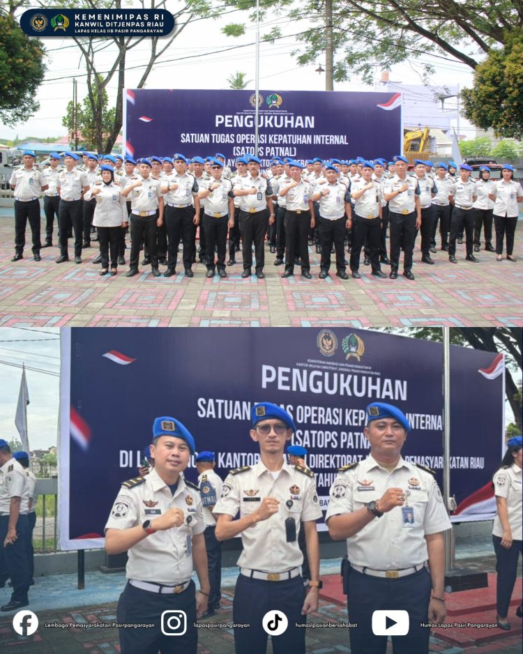 Perkuat Fungsi Pengawasan, Lapas Pasir Pangarayan Ikuti Pengukuhan Satops Patnal Kanwil Ditjenpas Riau