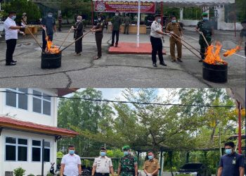 Lapas Pasir Pangarayan Hadiri Kegiatan Pemusnahan Barang Bukti di Kejaksaan Negeri Rokan Hulu