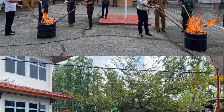 Lapas Pasir Pangarayan Hadiri Kegiatan Pemusnahan Barang Bukti di Kejaksaan Negeri Rokan Hulu