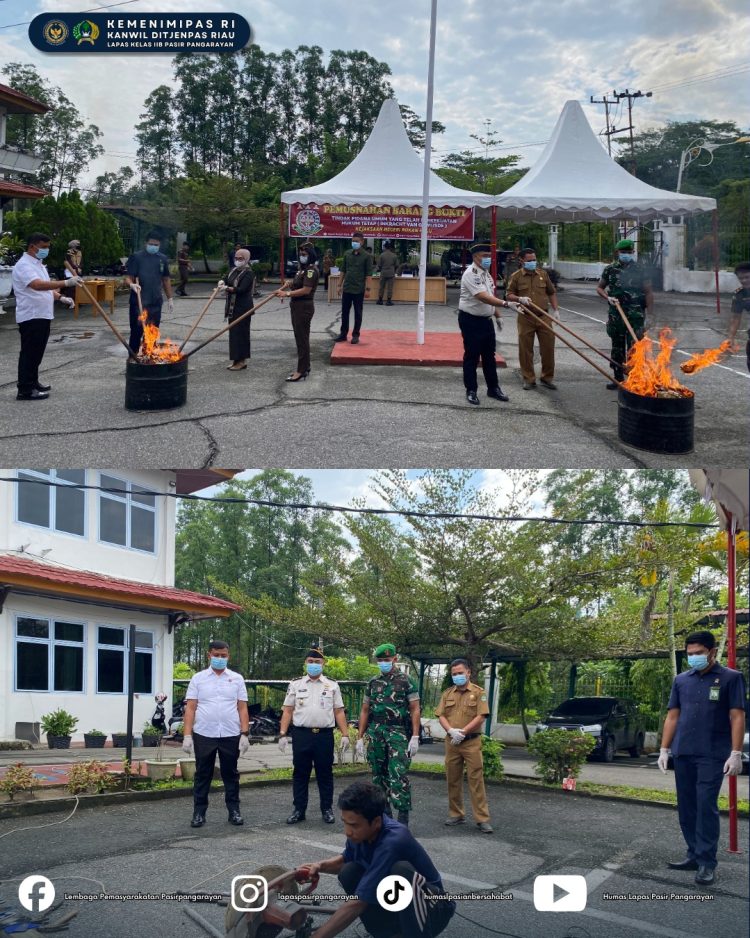 Lapas Pasir Pangarayan Hadiri Kegiatan Pemusnahan Barang Bukti di Kejaksaan Negeri Rokan Hulu