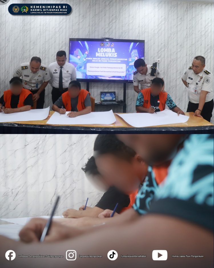 Warga Binaan Lapas Pasir Pangarayan Ikuti Lomba Melukis Tema Ketahanan Pangan dalam Rangka HBP ke-62