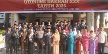 Pj. Sekda Rohul Pimpin Upacara Hari Otonomi Daerah ke-XXX Tingkat Kab. Rohul