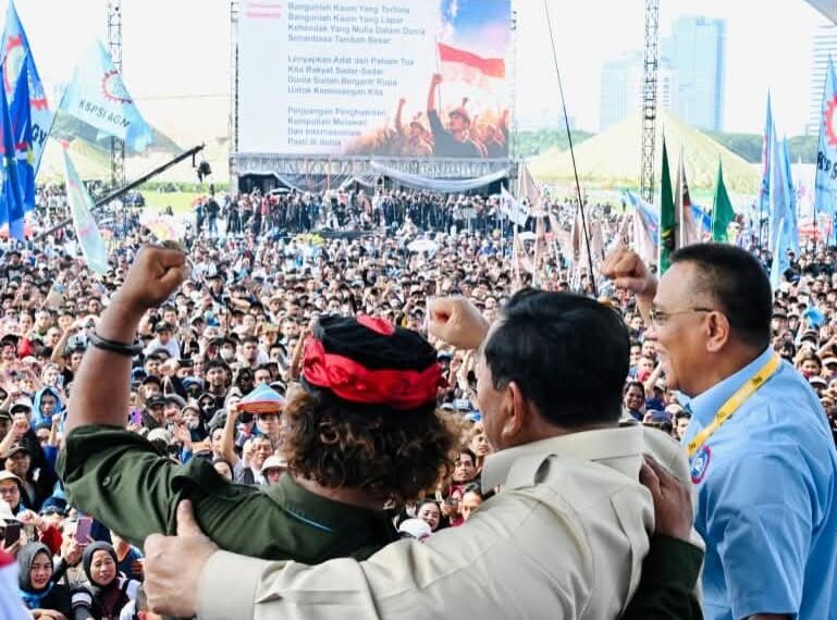Hadiri Peringatan Hari Buruh, Presiden Prabowo Subianto Tegaskan Keberpihakan Negara pada Pekerja