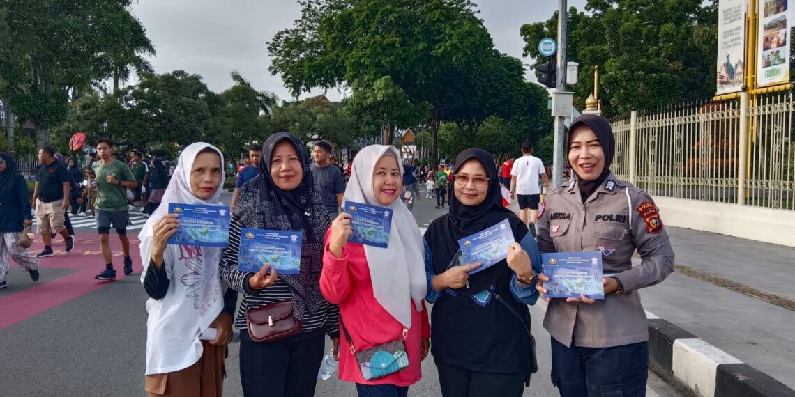Polisi Menyapa di CFD Pekanbaru, Ditlantas Polda Riau Tebar Edukasi Keselamatan dan Semangat Green Policing