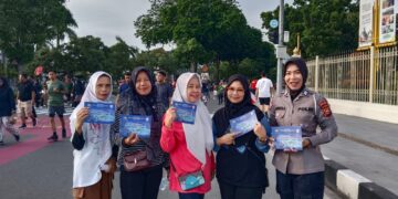 Polisi Menyapa di CFD Pekanbaru, Ditlantas Polda Riau Tebar Edukasi Keselamatan dan Semangat Green Policing