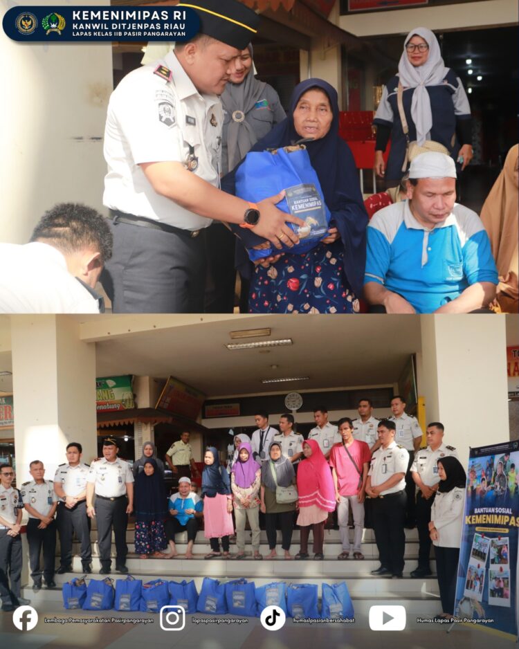 Wujud Kepedulian, Lapas Pasir Pangarayan Salurkan Bantuan Sosial kepada Masyarakat Sekitar