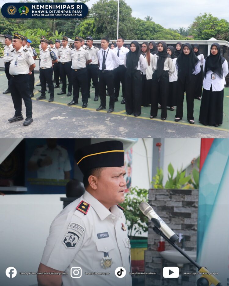 Lapas Pasir Pangarayan Gelar Apel Pagi Senin, Kalapas Tekankan Adaptasi Jabatan dan Komitmen Integritas
