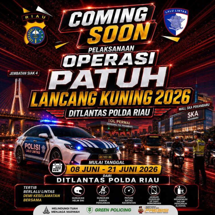 Operasi Patuh Lancang Kuning 2026 Digelar Serentak di Riau, Fokus pada 10 Sasaran Prioritas Pelanggaran Lalu Lintas