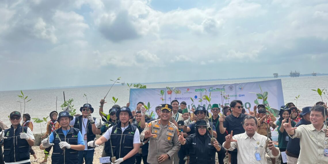 Mengawal Alam, Menjaga Negeri: Polsek Sungai Apit Sukses Amankan Penanaman 5.000 Bibit Mangrove