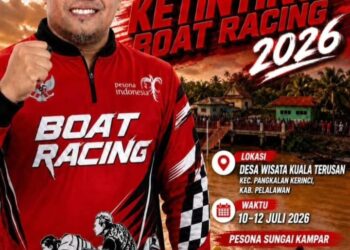 Bupati Zukri Buka Pelalawan Boat Racing 2026, Sport Tourism Sungai Kampar Siap Mendunia