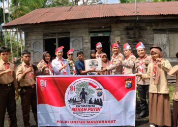 Ekspedisi Merah Putih Presisi Sambangi Teluk Lanus, Polres Siak Tegaskan Negara Hadir di Wilayah Terluar