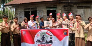 Ekspedisi Merah Putih Presisi Sambangi Teluk Lanus, Polres Siak Tegaskan Negara Hadir di Wilayah Terluar
