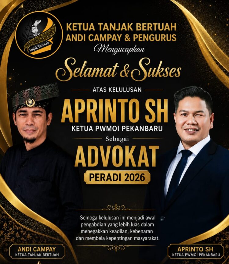 Aprianto, S.H. Lulus UPA 2026, Andi Champay: Jadikan Profesi Advokat sebagai Jalan Pengabdian