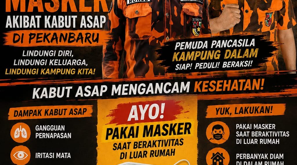Pemuda Pancasila Kampung Dalam Ajak Warga Waspada Kabut Asap, Utamakan Kesehatan dan Gunakan Masker