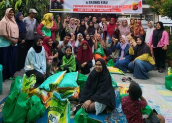 Jaringan Bhayangkara Pos dan Baznas Riau Perkuat Kepedulian Sosial, Salurkan Sembako untuk Masyarakat