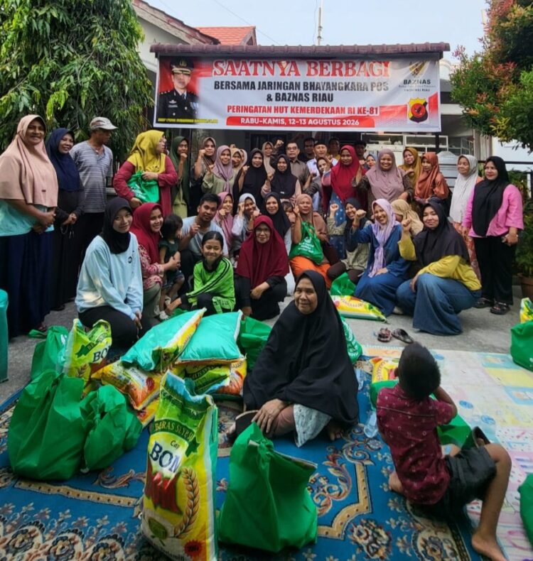 Jaringan Bhayangkara Pos dan Baznas Riau Perkuat Kepedulian Sosial, Salurkan Sembako untuk Masyarakat