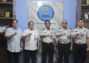 Perkuat Sinergi, Kalapas Kelas IIA Pekanbaru Jalin Koordinasi dengan BNN dan Pengadilan Negeri
