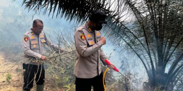 Kapolres Dharmasraya Tinjau Lokasi Karhutla di Timpeh, Imbau Masyarakat Tidak Membakar Lahan