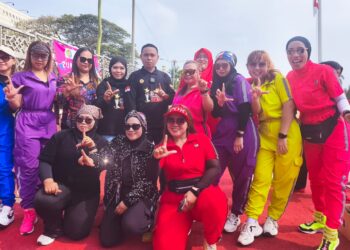 HUT Ke-4 PWDPI Meriah, Senam Zumba dan Bazar UMKM Merah Putih Dihadiri 1.000 Peserta