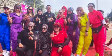 HUT Ke-4 PWDPI Meriah, Senam Zumba dan Bazar UMKM Merah Putih Dihadiri 1.000 Peserta