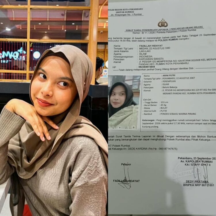 Remaja Perempuan Dilaporkan Hilang di Rumbai, Keluarga Mohon Bantuan Masyarakat