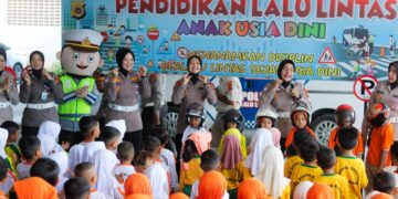 Belajar Sambil Bermain, 207 Anak PAUD-TK Dikenalkan Keselamatan Berlalu Lintas di Mako Ditlantas Polda Aceh