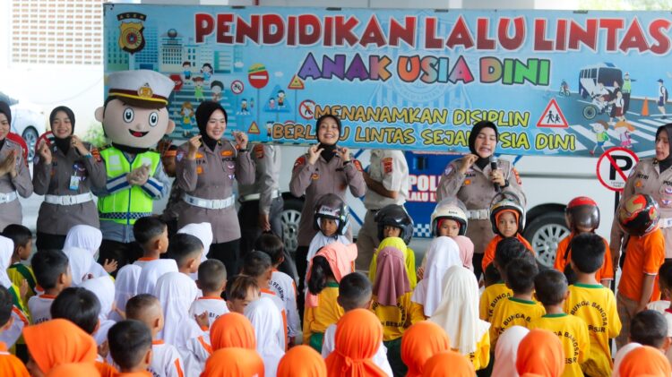 Belajar Sambil Bermain, 207 Anak PAUD-TK Dikenalkan Keselamatan Berlalu Lintas di Mako Ditlantas Polda Aceh