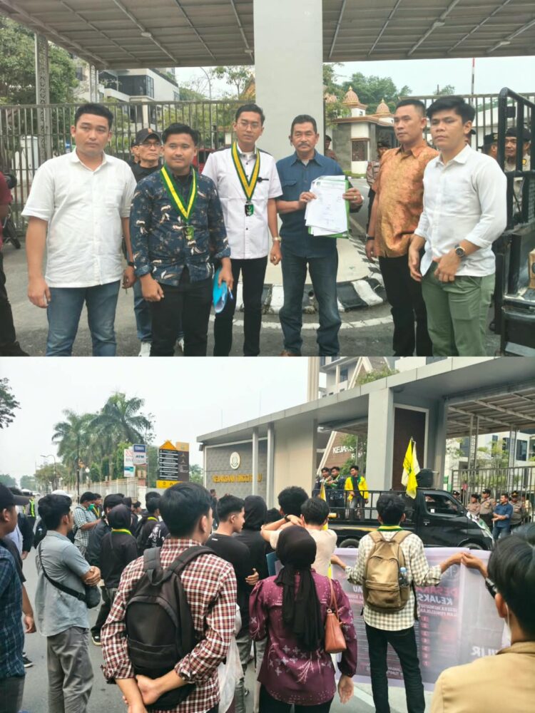 SEMMI Riau Gelar Aksi di Depan Kejati Riau, Desak Dugaan Penyimpangan APBKeP Balam Jaya Diusut Tuntas
