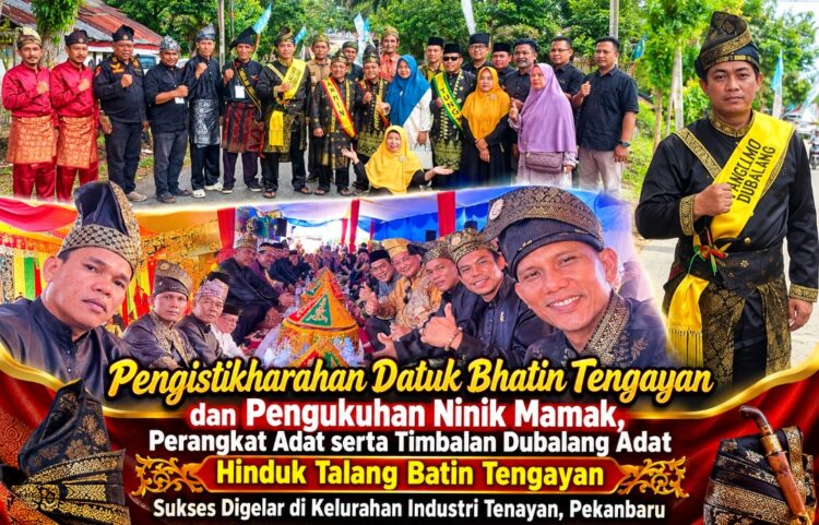 Kental dengan Tradisi Melayu, Bhatin Tengayan Kukuhkan Ninik Mamak dan Perangkat Adat di Pekanbaru