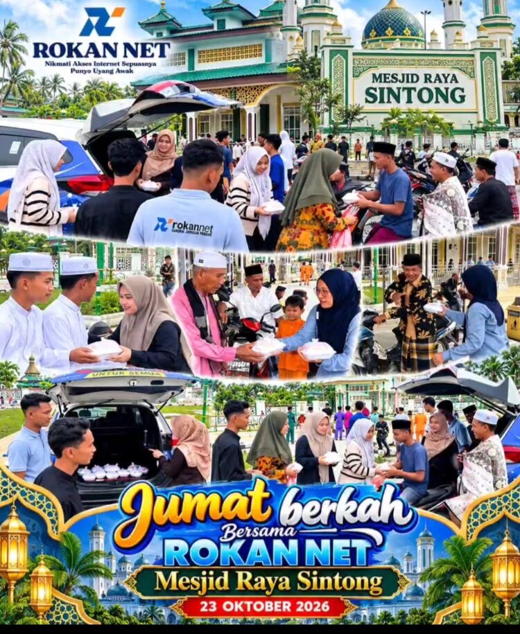 Jumat Berkah Rokan Net, Tebarkan Kepedulian dan Pererat Silaturahmi di Masjid Raya Sintong